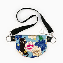 Load image into Gallery viewer, Cats and cherry blossom shoulder bag by Hayley Scanlan
