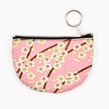 Load image into Gallery viewer, Cats and cherry blossom zero waste purse by Hayley Scanlan
