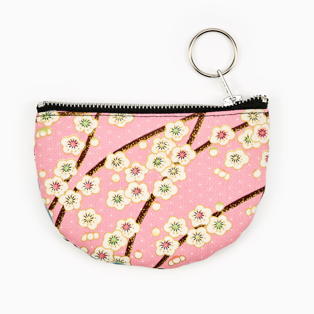 Cats and cherry blossom zero waste purse by Hayley Scanlan