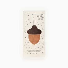 Load image into Gallery viewer, Acorn honeycomb paper Christmas decoration folded flat in reusable packaging