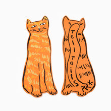 Load image into Gallery viewer, cat bookmark orange leather