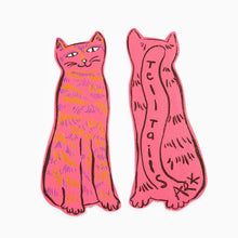 Load image into Gallery viewer, cat bookmark pink leather