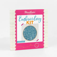 Load image into Gallery viewer, Embroidery kit packaging with pink border and white background