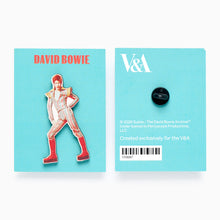 Load image into Gallery viewer, David Bowie Ziggy Stardust Wooden Pin Badge