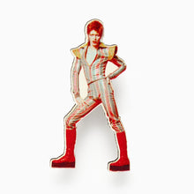 Load image into Gallery viewer, David Bowie Ziggy Stardust Wooden Pin Badge
