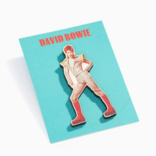 Load image into Gallery viewer, David Bowie Ziggy Stardust Wooden Pin Badge