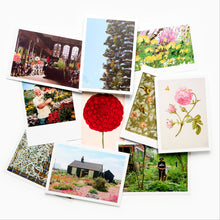 Load image into Gallery viewer, Collection of garden-themed postcards with various garden scenes and flowers.
