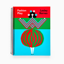 Load image into Gallery viewer, Fashion Play interactive book cover by Lesley Barnes with colourful graphic fashion illustration