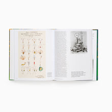 Load image into Gallery viewer, Garden Futures museum book inside pages with floral illustrations and text on a white background