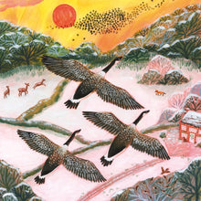Load image into Gallery viewer, Geese Over Snowy Fields Charity Christmas Cards