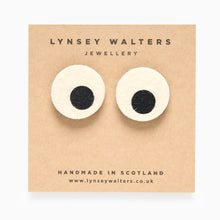 Load image into Gallery viewer, Googly eyes felt brooch set handmade by Scottish jewellery designer Lynsey Walters