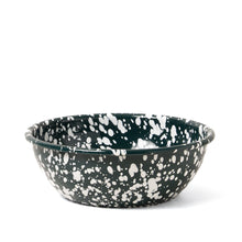 Load image into Gallery viewer, Green and White Splatter Large Enamel Bowl by Yod & Co