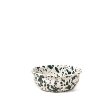 Load image into Gallery viewer, Green and White Splatter Enamel Snack Bowl by Yod & Co