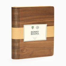 Load image into Gallery viewer, Handcrafted walnut refillable notebook made in Dundee, Scotland with precision laser-cut spine and natural wood veneer.