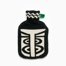 Load image into Gallery viewer, hot water bottle knitted cover black and white by irregular sleep pattern