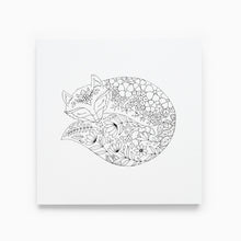 Load image into Gallery viewer, johanna basford floral fox notecard black and white