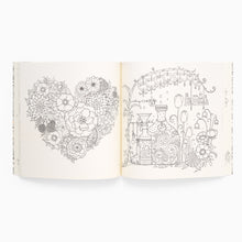 Load image into Gallery viewer, johanna basford adults colouring book world of flowers open page spread