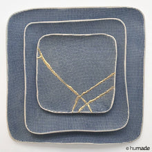 Load image into Gallery viewer, plates repaired with kintsugi kit in gold