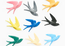 Load image into Gallery viewer, swallow wall art decorations in nine different colour ways by Anna Campbell Jones