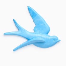 Load image into Gallery viewer, Blue swallow bird-shaped decoration on a white background