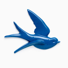 Load image into Gallery viewer, Navy blue lucky swallow flying bird wall decoration on a white wall background