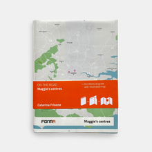 Load image into Gallery viewer, Maggie’s Centres On the Road architecture guide book cover showing map of Maggie’s Centre locations.