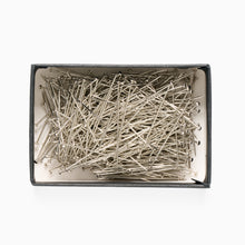 Load image into Gallery viewer, Close-up of nickel plated steel dressmaking pins by Merchant & Mills