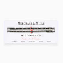 Load image into Gallery viewer, Merchant & Mills metal sewing gauge tool displayed on branded packaging card