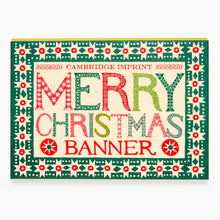 Load image into Gallery viewer, Merry Christmas paper banner by Cambridge Imprint with patterned red and green festive lettering
