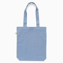 Load image into Gallery viewer, Back view of pale blue organic cotton tote bag