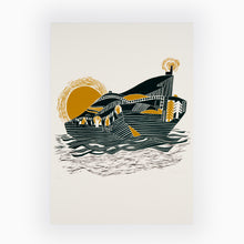Load image into Gallery viewer, Unframed illustration poster showing the v&A Dundee sitting on the River Tay