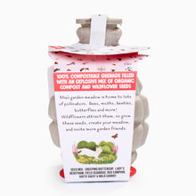 Load image into Gallery viewer, seed bomb packaging back with instruction label