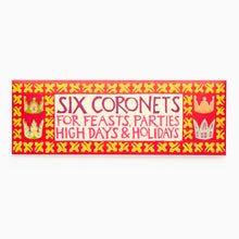 Load image into Gallery viewer, Six Festive Coronets by Cambridge Imprint in patterned paper packaging
