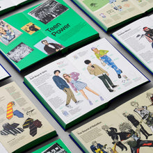 Load image into Gallery viewer, Interior pages of Stylepedia showing illustrated fashion subcultures and style tribes