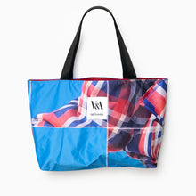 Load image into Gallery viewer, V&A Dundee Upcycled Banner Tote – Landscape (Tartan)