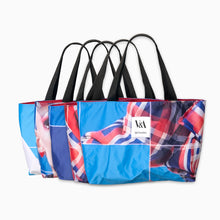 Load image into Gallery viewer, V&A Dundee Upcycled Banner Tote – Landscape (Tartan)