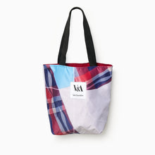 Load image into Gallery viewer, V&A Dundee Upcycled Banner Portrait Tote (Tartan)