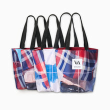 Load image into Gallery viewer, V&A Dundee Upcycled Banner Portrait Tote (Tartan)