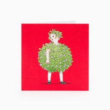 Load image into Gallery viewer, V&A Christmas Card 2025 Mistletoes Girl Red and Green