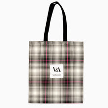 Load image into Gallery viewer, V&A Tote Bag Tartan Pink and Grey