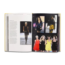 Load image into Gallery viewer, Open Versace Catwalk fashion book showing Versace collection imagery and bold catwalk looks