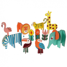 Load image into Gallery viewer, Set of colorful animal figurines on a white background