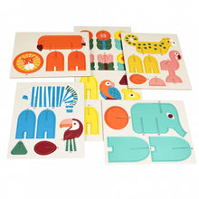 Load image into Gallery viewer, Set of colorful animal-shaped puzzles on a white background