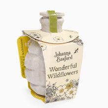 Load image into Gallery viewer, Johanna Basford 'Wonderful Wildflowers' garden seed product packaging on a white background