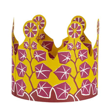 Load image into Gallery viewer, Yellow and maroon patterned paper coronet by Cambridge Imprint