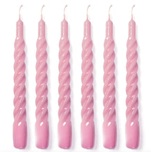 Load image into Gallery viewer, Set of six twisted candles in gloss pale pink by Yod & Co