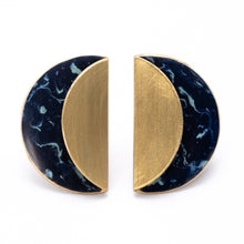 Load image into Gallery viewer, studio plica earrings eclipse fold teal