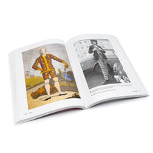 Load image into Gallery viewer, inside pages showing historical drawing of someone wearing tartan and a male model in the 1960s