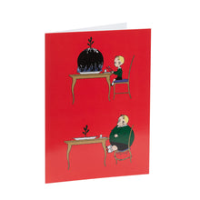 Load image into Gallery viewer, V&A Christmas Card 2025 Pudding Boy Red and Green