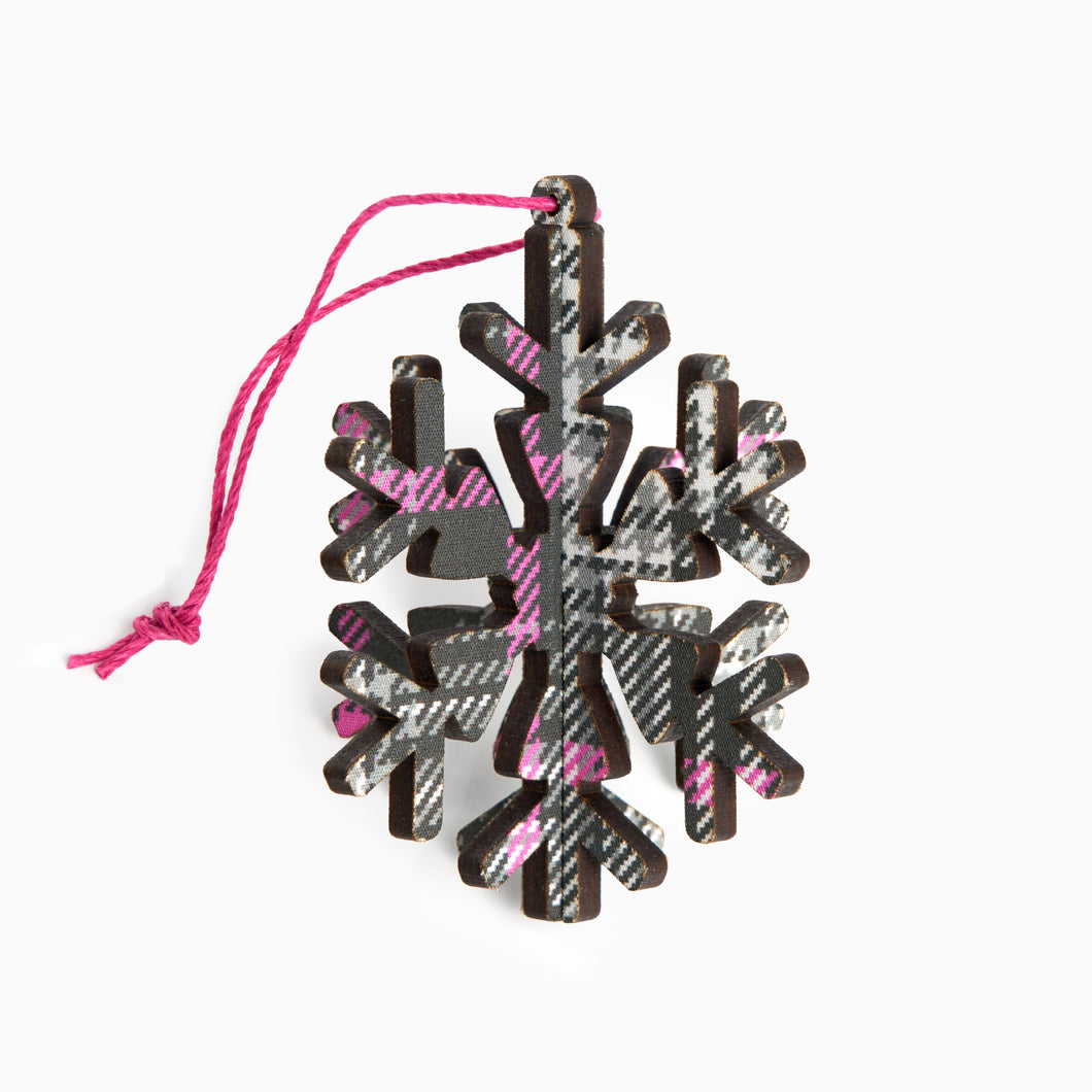 V&A Dundee Tartan 3D Snowflake Decoration